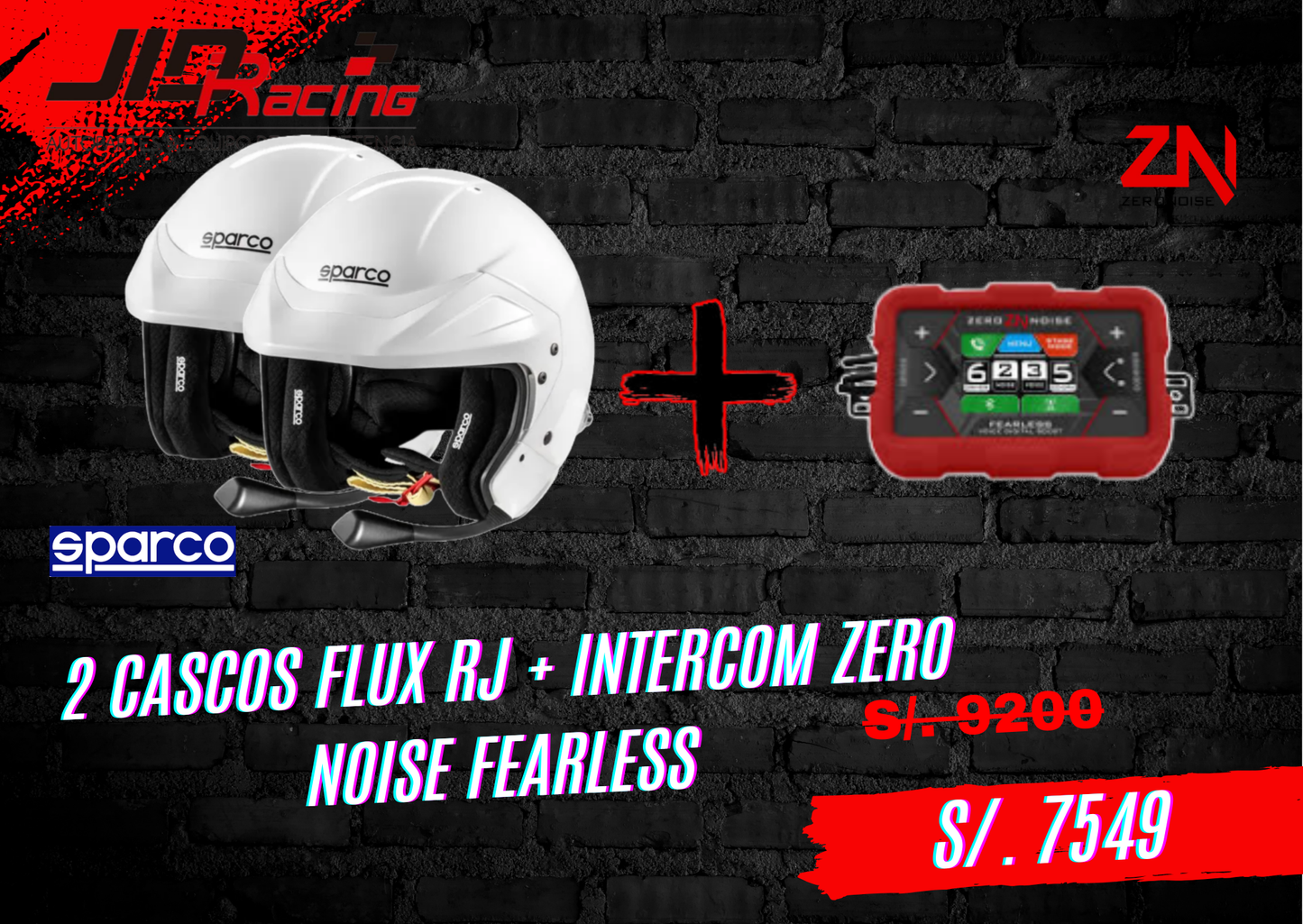 Butaca 2 cascos SPARCO FLUX RJ +Intercom ZERONOISE Fearless ( OFERTA)