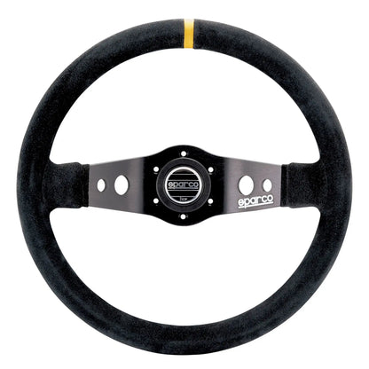 Timón Racing Sparco - R215 2 Radios 350mm Gamuza Negra | Diseño Deportivo con Desplazamiento de 90mm