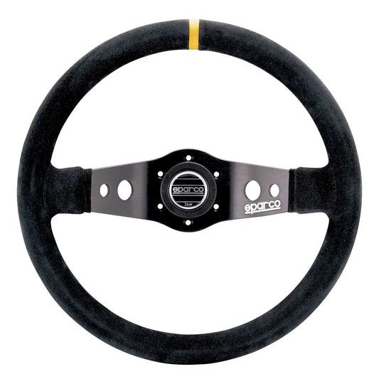 Timón Racing Sparco - R215 2 Radios 350mm Gamuza Negra | Diseño Deportivo con Desplazamiento de 90mm