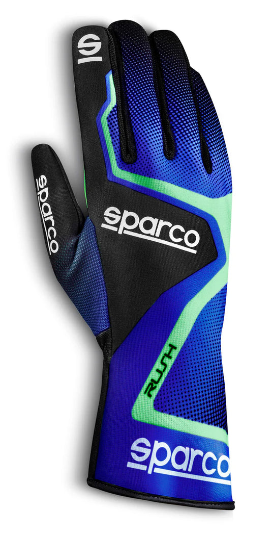 Guantes de Karting- SPAROO RUSH Color AZUL/FLURO/VERDE