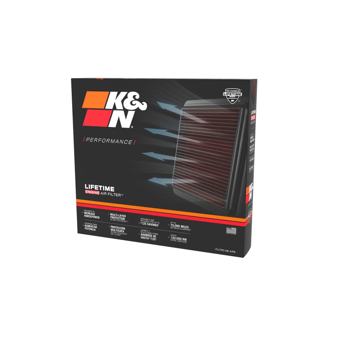 Filtro de aire - K&N alto rendimiento, lavable, compatible con Mitubishi 2006-2017 (Lancer, VIII, Evolution, Raliart, Outlander, ASX)