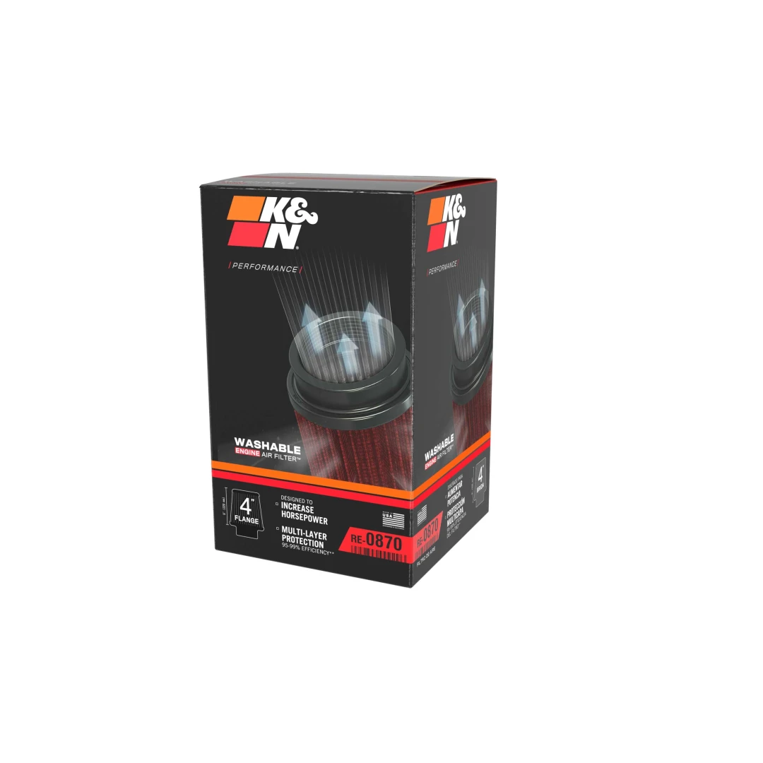 Filtro de aire - K&N Universal Cónico con abrazadera  DIAMETRO DE ENTRADA 4´