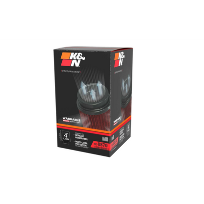 Filtro de aire - K&N Universal Cónico con abrazadera  DIAMETRO DE ENTRADA 4´
