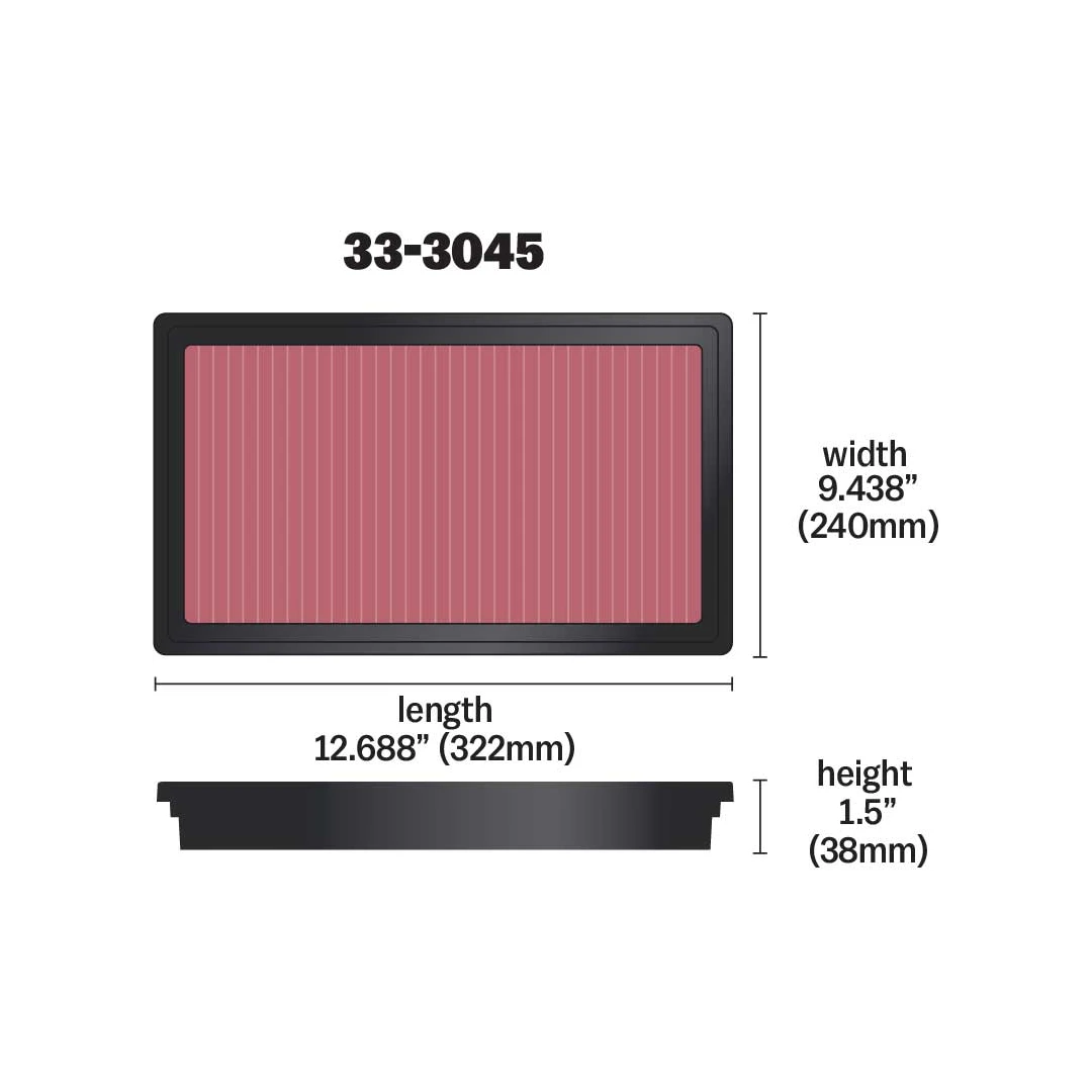Filtro de aire - K&N Cónico de alto flujo, 2016 TOYOTA HILUX REVO 2.8L 4L DSL