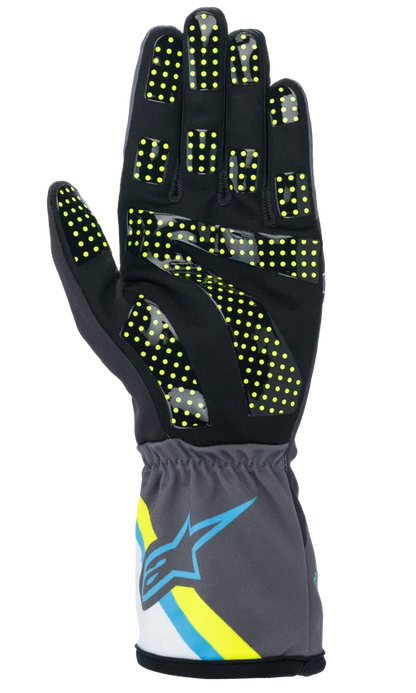 Guantes para Karting-  ALPINSTARS TECH 1 -K RACE V2 Color Negro/Cyan/Fluro/amarillo Talla L(11)