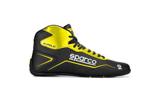 Botas para KARTING SPARCO K-POLE NEGRO/AMARILLO FLUOR Talla 34 Cordones intercambiables
