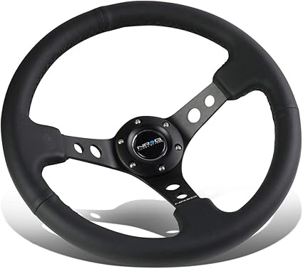 Timón NRG Reinforced 350mm 3" en Cuero Negro | Diseño Deportivo Universal