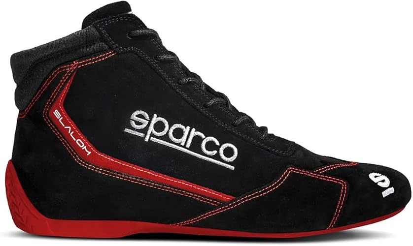 Zapatillas para Rally  - SPARCO SLALOM NEGRAS CON ROJO Talla 42 - FIA 8856-2018 - RALLY - GAMUSA (copia)