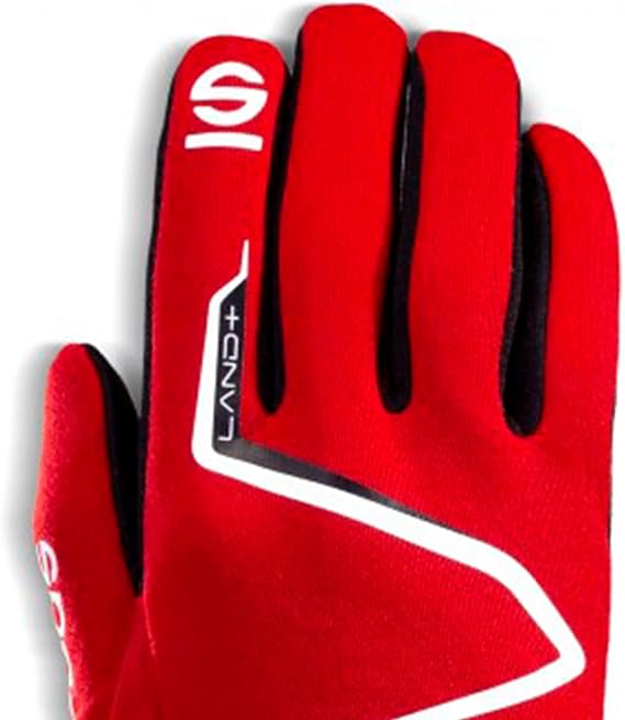 GUANTES HOMOLOGADO - SPARCO LAND + ROJO  FIA FIA 8856-2018 y SFI 3.3/5 Talla 9 (Medium)