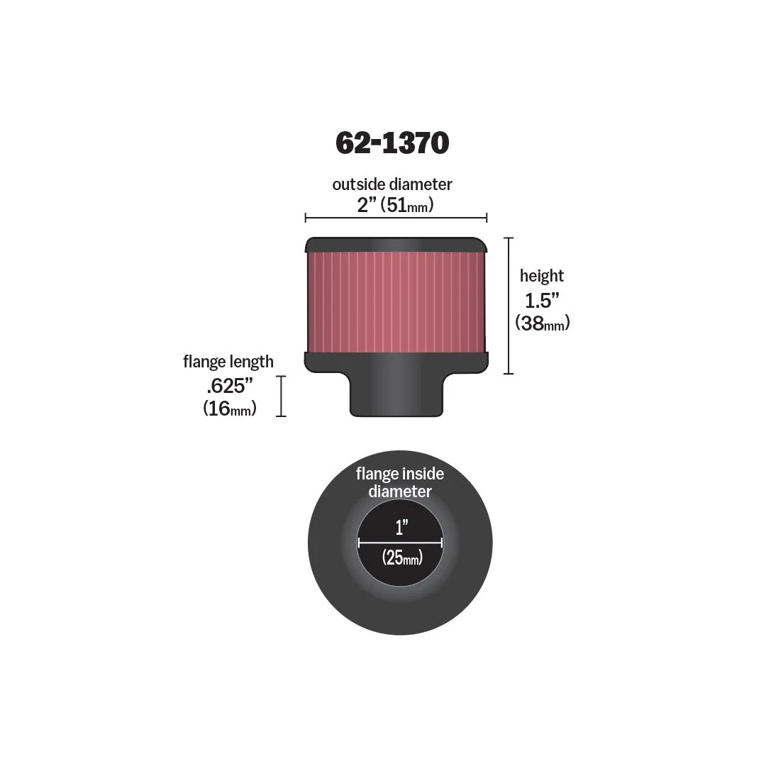 FILTRO RESPIRADERO K&N HIGH-FLOW 1"