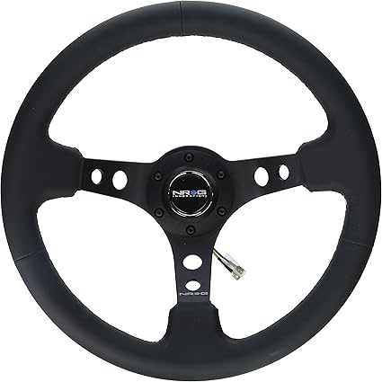 Timón NRG Reinforced 350mm 3" en Cuero Negro | Diseño Deportivo Universal