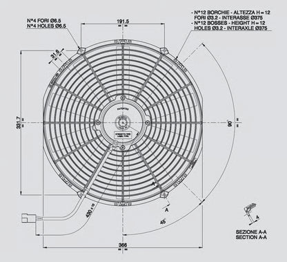 VENTILADOR SPAL 14" PULLER 12V – 1038 CFM