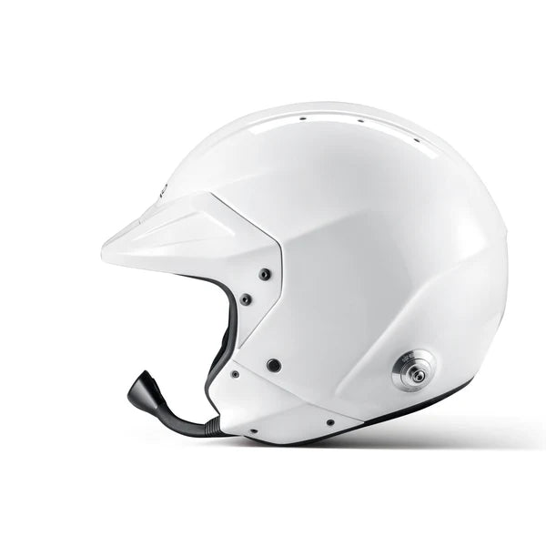 Casco Abierto SPARCO - RJ Con intercomunicador y HANS compatible,  Homologado FIA Blanco Talla L Compatible con STILO