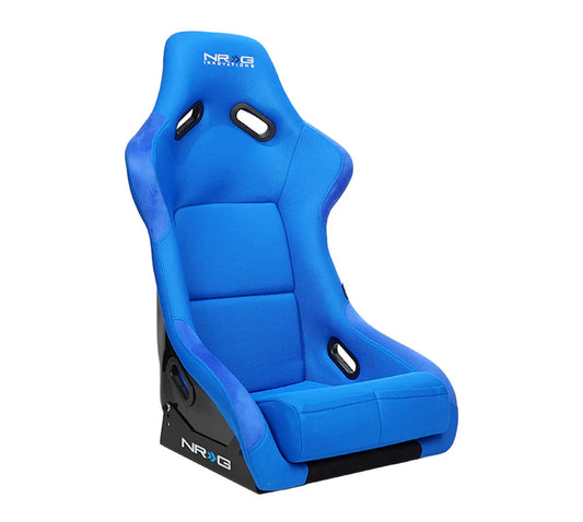 Butaca de competición Universal - NGR FRP - Fibra de vidrio, compatible con arneses 4pt, cubierta de asiento Azul