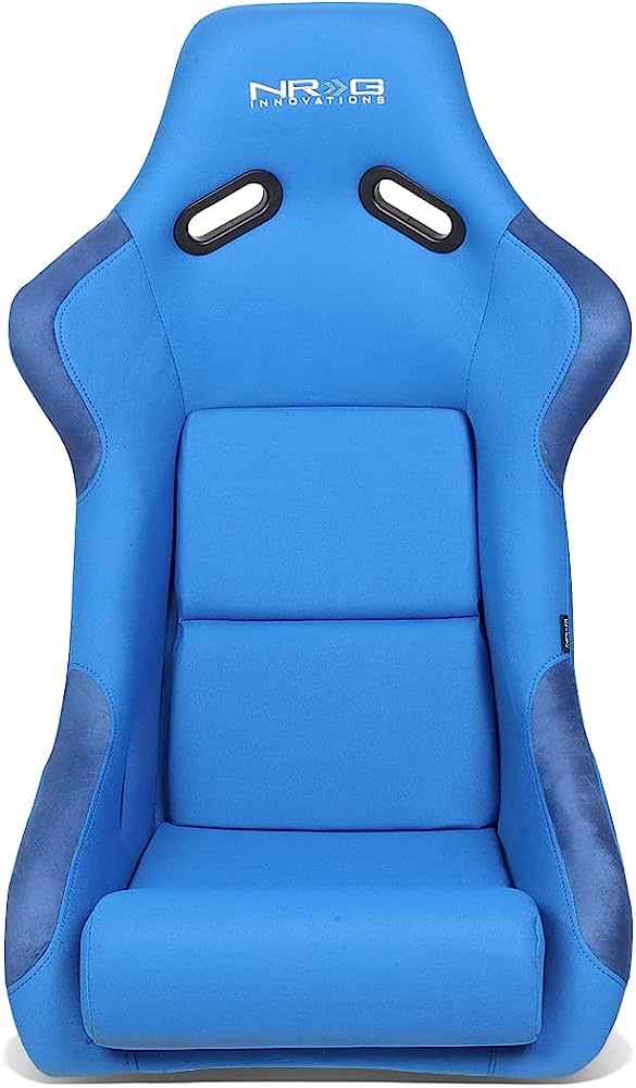 Butaca de competición Universal - NGR FRP - Fibra de vidrio, compatible con arneses 4pt, cubierta de asiento Azul