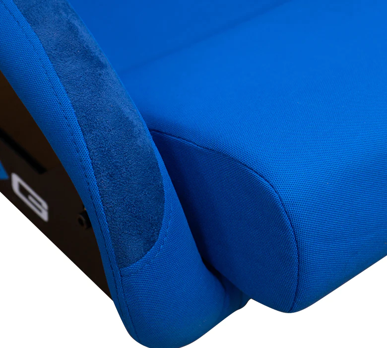 Butaca de competición Universal - NGR FRP - Fibra de vidrio, compatible con arneses 4pt, cubierta de asiento Azul