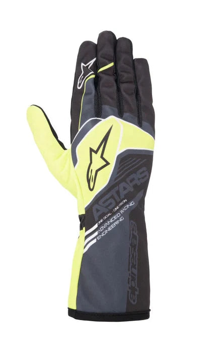 Guantes para Karting-  ALPINSTARS TECH 1 -K RACE V2 Color Negro/Cyan/Fluro/amarillo Talla Niñó(11) Adulto XXS