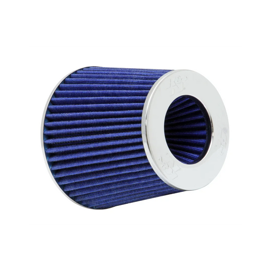 Filtro de aire - K&N  filtro de aire universal azul: ronda; 3 cónicos 3 pulgadas/3.5 pulgadas/4 in (102 mm/89 mm/76 mm) id de brida; 5.5 pulgadas (140 mm) altura base; 121 mm parte superior; 152 mm