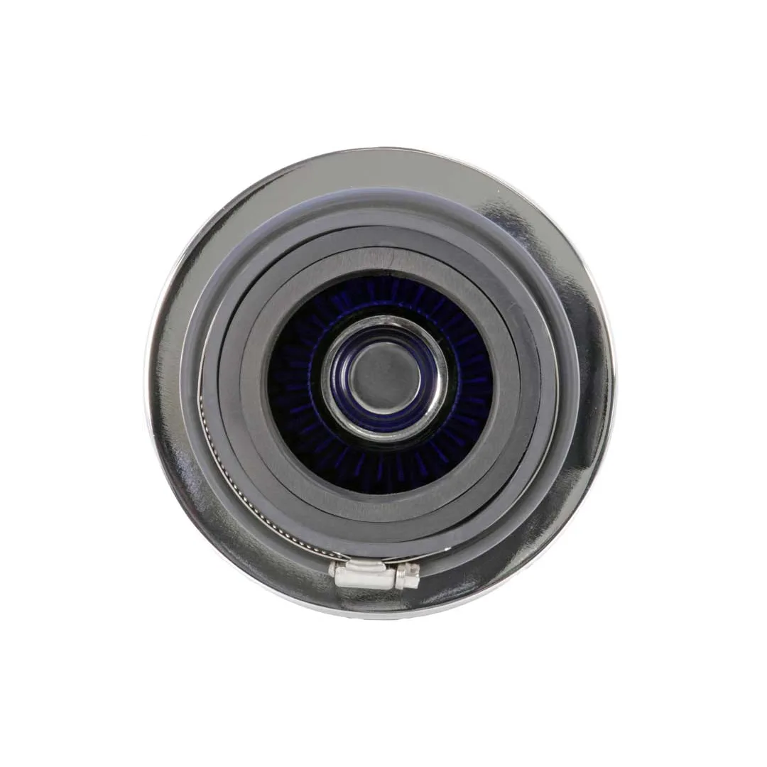 Filtro de aire - K&N  filtro de aire universal azul: ronda; 3 cónicos 3 pulgadas/3.5 pulgadas/4 in (102 mm/89 mm/76 mm) id de brida; 5.5 pulgadas (140 mm) altura base; 121 mm parte superior; 152 mm