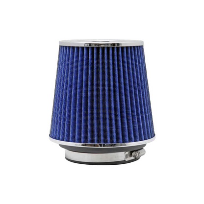 Filtro de aire - K&N  filtro de aire universal azul: ronda; 3 cónicos 3 pulgadas/3.5 pulgadas/4 in (102 mm/89 mm/76 mm) id de brida; 5.5 pulgadas (140 mm) altura base; 121 mm parte superior; 152 mm