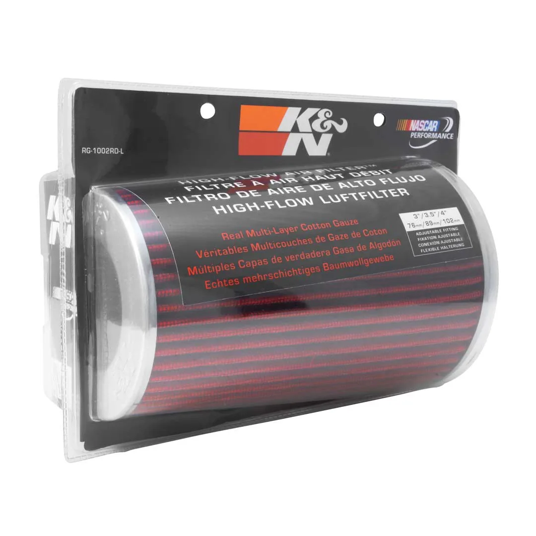 FILTRO DE AIRE UNIVERSAL K&N HIGH-FLOW AJUSTABLE 3"–4"