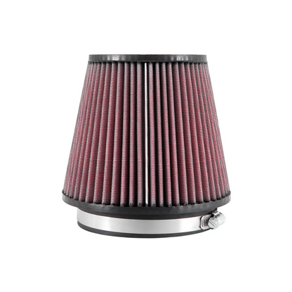 Filtro de aire - K&N universal con abrazadera original de alto flujo de por vida: alto rendimiento, premium, lavable: diámetro de la brida: 5 pulgadas, altura del filtro: 5.5 pulgadas