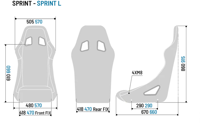 BUTACA DE COMPETICIÓN - SPARCO SPRINT STD NEGRO HOMOLOGADO FIA TUBULAR