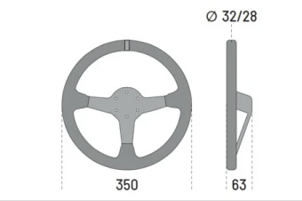 Timón Racing  SPARCO - 350mm Gamuza Negra con Franja Amarilla | Control y Estilo para Competición