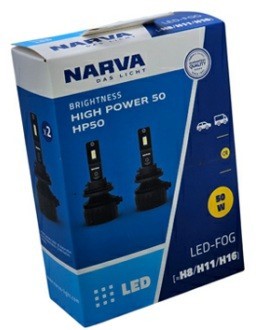 Luces LED H8 NARVA FOG H8-H11- H16 HIGH POWER 50-HP50 12/24V 50W 6500K 4500 lm C/2u