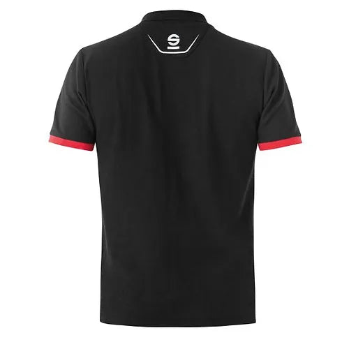 Polo oficial- Sparco Tech Polo Shirt Negro con rojo Camisero  Talla L (Large)