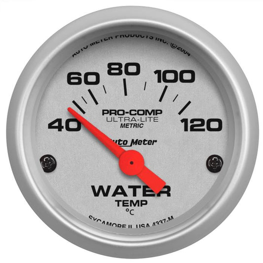 Reloj de temperatura de agua AUTMETER - Universal 2-1/16", 40-120 °C, NÚCLEO DE AIRE, ULTRALIGERO