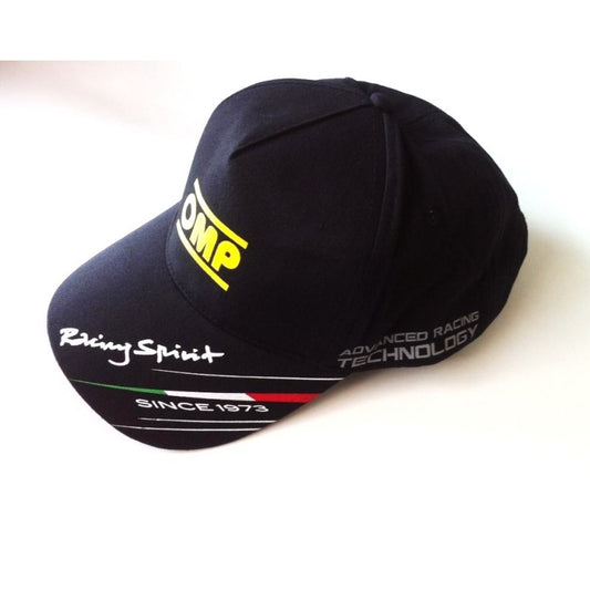 Gorra OMP Racing Spirit Negra | Algodón Ligero con Cierre de Velcro