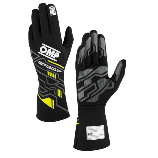 Guantes homologados-  OMP Sport Race Gloves  Negro/ Flou FIA 8856-2018 -  RALLY Talla M(10)