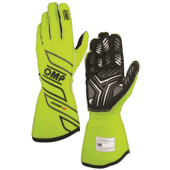 Guantes homologados -  OMP ONE - S  Amarillo Fluor- Talla L - FIA