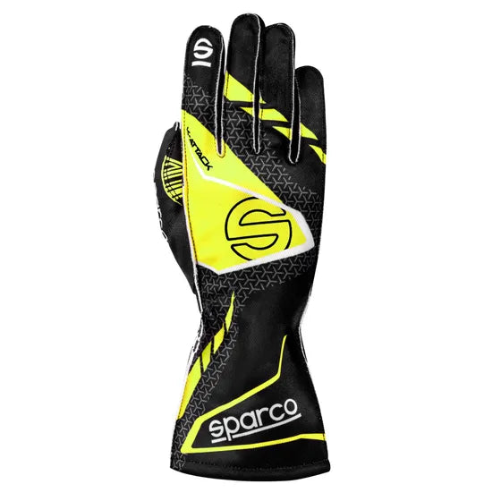 Guantes SPARCO - K ATTACK Negro/ Amarillo Fluor