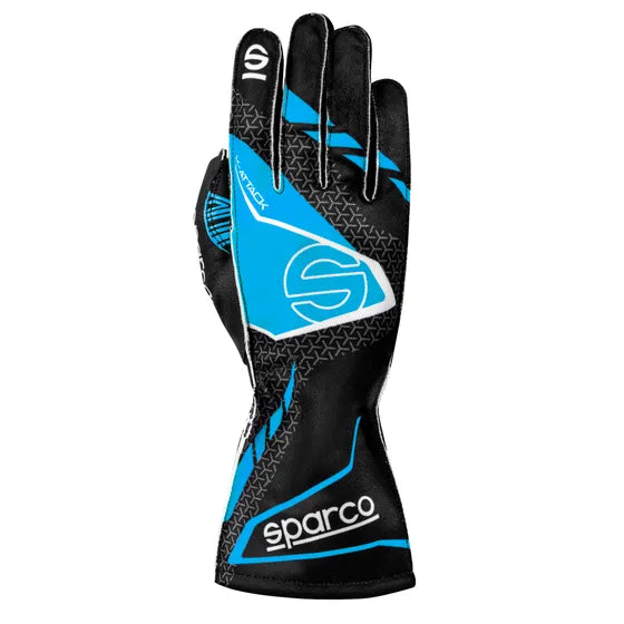 Guantes SPARCO - K ATTACK Negro / Cyan