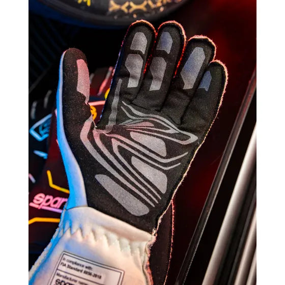 GUANTES HOMOLOGADOS - SPARCO FUTURA  | FIA - TALLA 10 Blancos Rojos Tejido Full Efficiency