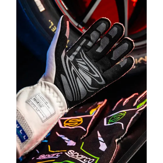 GUANTES HOMOLOGADOS - SPARCO FUTURA  | FIA - TALLA 10 Blancos Rojos Tejido Full Efficiency