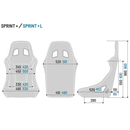BUTACA DE COMPETICIÓN - SPARCO SPRINT STD NEGRO HOMOLOGADO FIA TUBULAR MODELO 2025