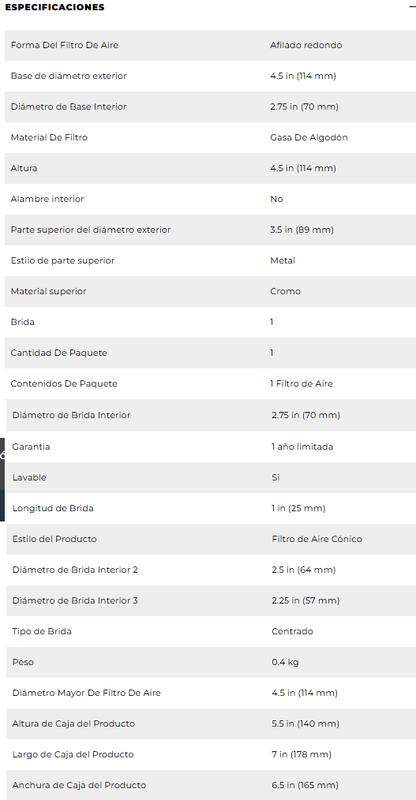 Filtro de aire -K&N Cónico Universal con abrazadera original Alto Rendimiento, Premium: Diámetro de brida: 2.75 pulgadas, Altura del filtro: 4.5 pulgadas, Longitud de brida: 1 pulgada